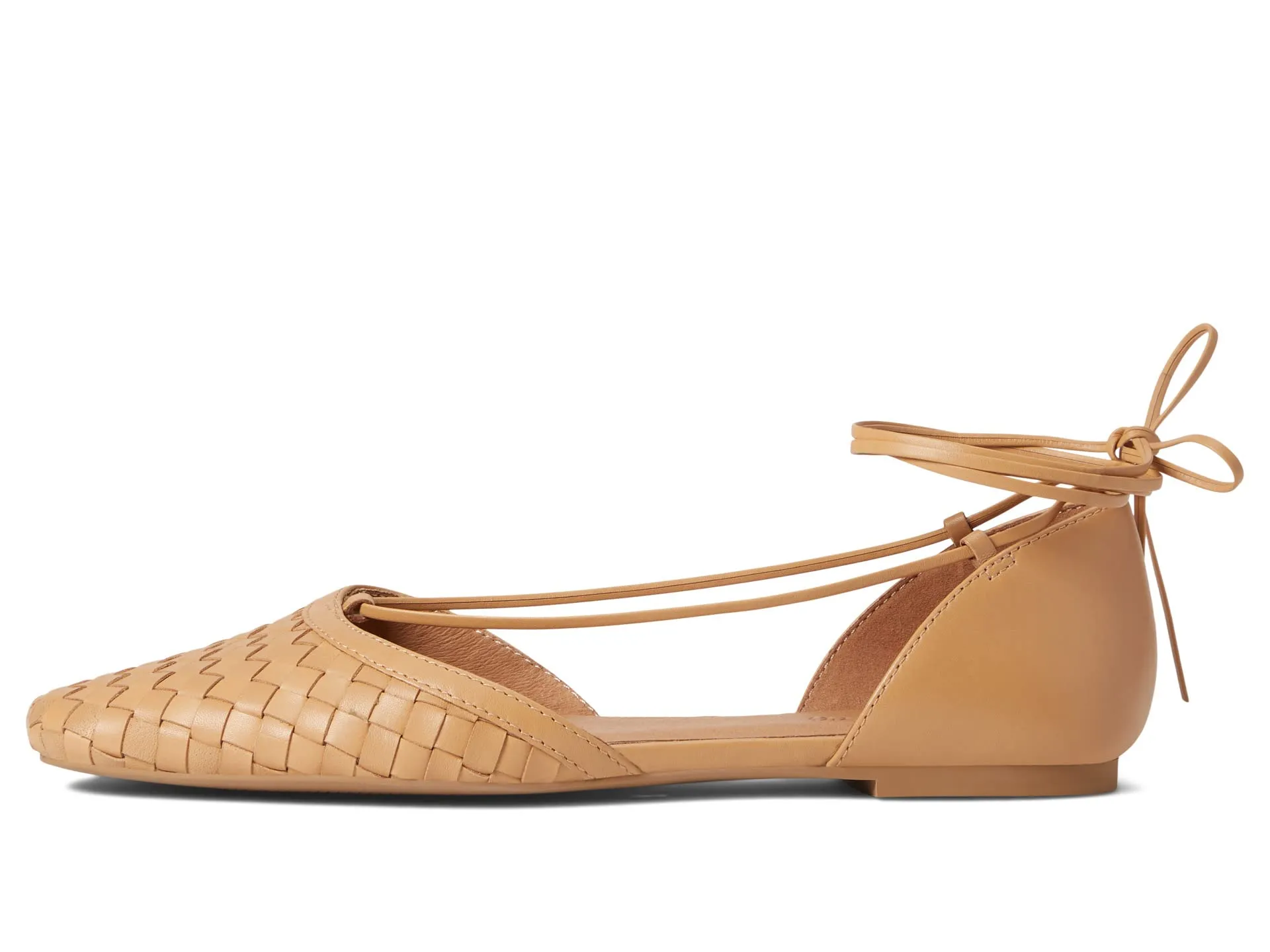 Madewell Shoes, The Celina Lace-Up Flat in Woven Leather
