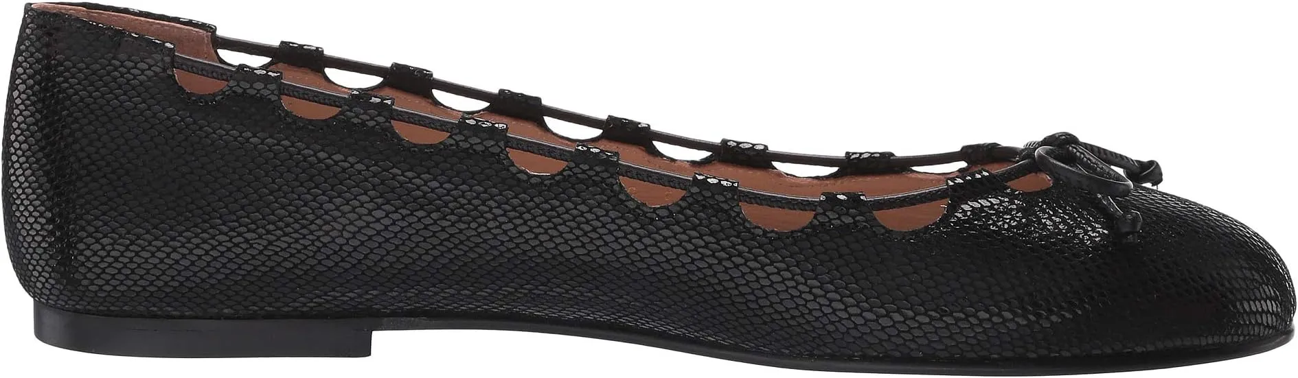 Nicky Hilton Ballet Flats - Charlott French Sole, Black Viper Print